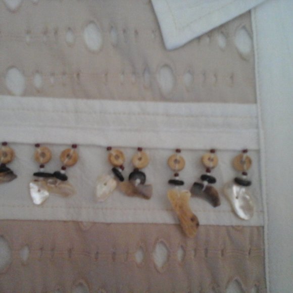 Morgan Cole White/Beige Embellished Zip Front Jacket.    Size L (22) - Picture 3 of 4